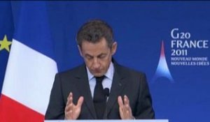 Discours de N. Sarkozy sur le thème du G20 développement