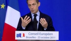 Crise en Europe : "les travaux de résolution avancent" selon Sarkozy