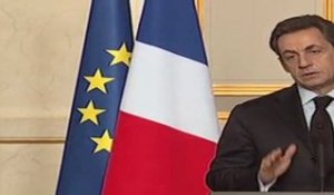 Déclaration de N. Sarkozy à l'issue du sommet sur la crise
