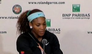 Roland Garros, 1er tour - S. Williams : "L’impression de frapper trop tard"