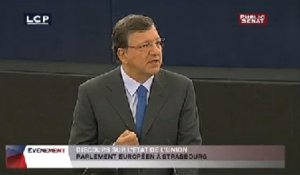 Évènements : Discours de José Manuel Barroso devant le Parlement européen