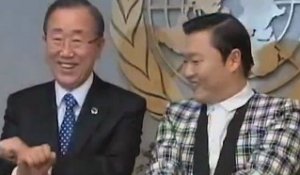 Ban Ki-moon prend un cours de "Gangnam Style"