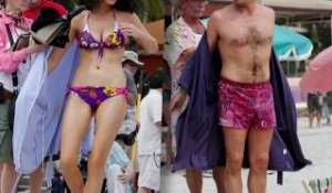 Jon Hamm et Jessica Paré en maillots à Hawaï