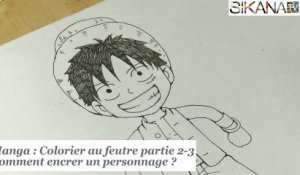 Manga : Comment colorier un personnage aux feutres 2-3 - Encrer Luffy de One Piece - HD