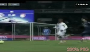 Lucas passe une roulette qui met deux défenseurs dans le vent au cours de PSG-Lille
