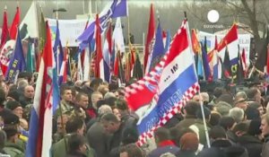 Croatie : manifestation à Vukovar contre l'indroduction...