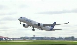Le décollage de l'A350 pour son premier vol d'essai