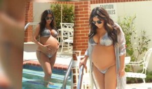 Kim Kardashian en bikini quelques jours avant son accouchement