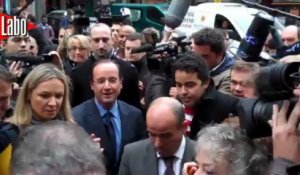 François Hollande fait son marché à Paris