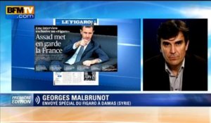 Syrie: Le journaliste George Malbrunot raconte son entrevue avec Bachar al-Assad - 03/09
