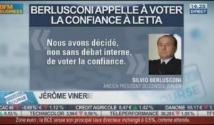 Hausse du FTSE MIB et l'appel de Berlusconi à voter la confiance : Jérôme Vinerier, dans Intégrale Bourse - 02/10