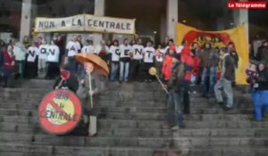 Brest (29). Le collectif Gaspare manifeste lors de la venue de Hollande