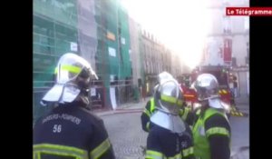 Vannes.  Incendie dans un immeuble du centre-ville