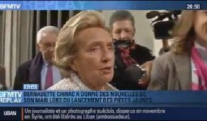 BFMTV Replay: lacement des pièces jaunes: Bernadette Chirac donne des nouvelles de son mari - 08/01