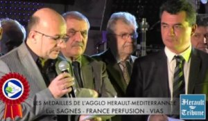 HERAULT - 2014 - Luc SAGNES  honoré de la Médaille d'honneur de la Communauté d'Agglomération HERAULT MEDITERRANNEE