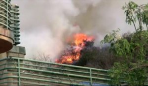 Un incendie de forêt menaçant dans le sud de la Californie