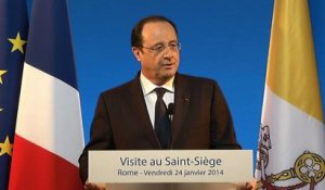 Déclaration à la presse de François Hollande à l'occasion de sa visite au Vatican