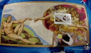 The Baking of Adam - La fresque de Michelle Wibowo avec des guimauves