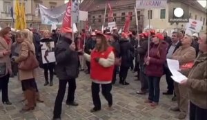 Manifestation des Croates contre la réforme du travail