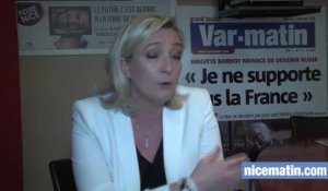 Marine Le Pen, face à la rédaction de Nice-Matin
