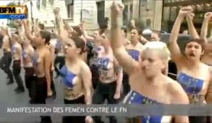 24h en vidéo - 22/04 - Les Femen contre Marine Le Pen ; un vendeur victime du clash Rohff/Booba ?