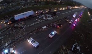 Dégâts causés par les Tornades en Arkansas, 27 avril, filmé au Drone!