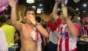 Ligue des champions : explosions de joie des supporters de l'Atlético à Madrid