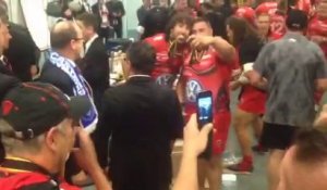 Dans le vestiaire du RCT après le Brennus remporté contre Castres