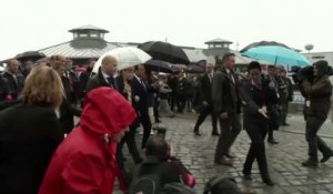 Promenade sous la pluie pour Hollande et Merkel