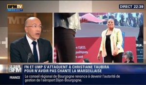 Le Soir BFM: Christiane Taubira et La Marseillaise: Le FN et l'UMP exigent la démission de la Garde des Sceaux - 12/05 1/4