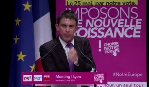 Intervention de Manuel Valls au grand meeting européen de Lyon le 23 mai !
