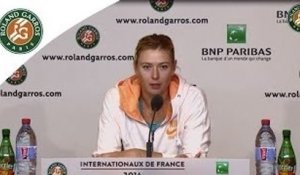 Conférence de presse Maria Sharapova 1er tour de Roland Garros