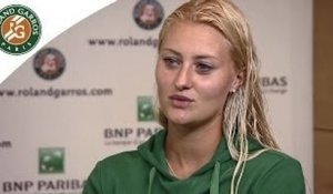 Mladenovic's reaction after her 1st-Round win 2014 French Open