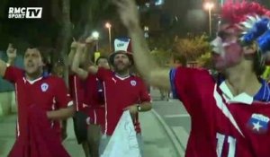 Football / Les supporters chiliens fous de joie hier à Rio - 19/06