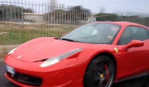 Aquaplaning et crash en Ferrari 458