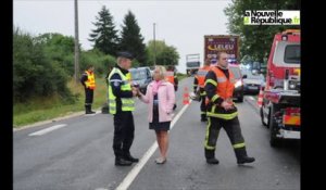 VIDEO (41) Une voiture doublement percutée au cédez-le-passage à Cour-Cheverny