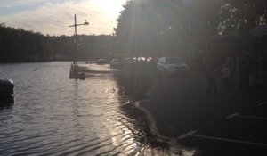 Grande marée, parking inondé