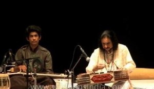 Bhajan Sopori plays stringed instrument - the Santoor