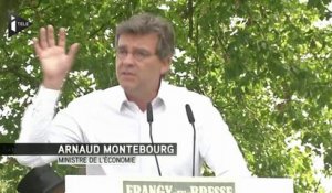 Arnaud Montebourg prend la parole à la fête de la rose