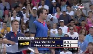 US Open – Fabio Fognini passe un coup entre les jambes mais perd le point et le match
