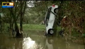 Inondations dans l'Hérault : des voitures accrochées dans les arbres