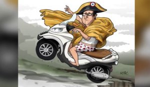 Dessin de Kak - François Hollande : Napoléon sur un scooter