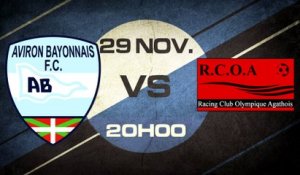 Samedi 29 Novembre à 20h - Aviron Bayonnais  - RCO Agde - CFA2  H, J10