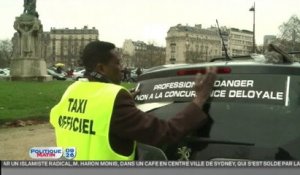 Les taxis manifestent contre UberPop à Paris