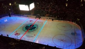 Projection sur une patinoire au hockey