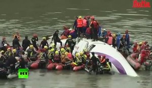 Catastrophe aérienne à Taiwan : première images tournées après le crash à Taipei