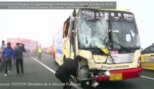 Gigantesque carambolage à Séoul: deux morts et une centaine de véhicules touchés