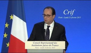 Hollande au dîner du Crif: "En France, l'antisémitisme a deux sources"
