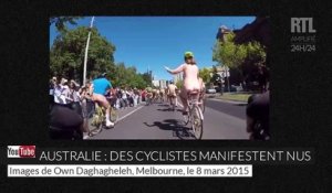 Des cyclistes manifestent nus à Melbourne