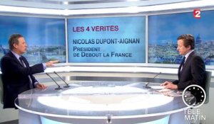 Les 4 Vérités - Nicolas Dupont-Aignan : "Manuel Valls se moque de nous"